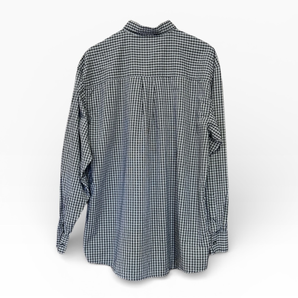 Wrangler Riata Black White Checkered Plaid Long Sleeve Button Down Shirt XXL - Picture 2 of 11